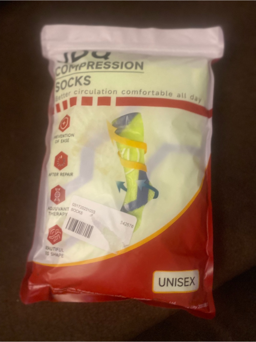 JDQ unisex Compression Socks Green Black